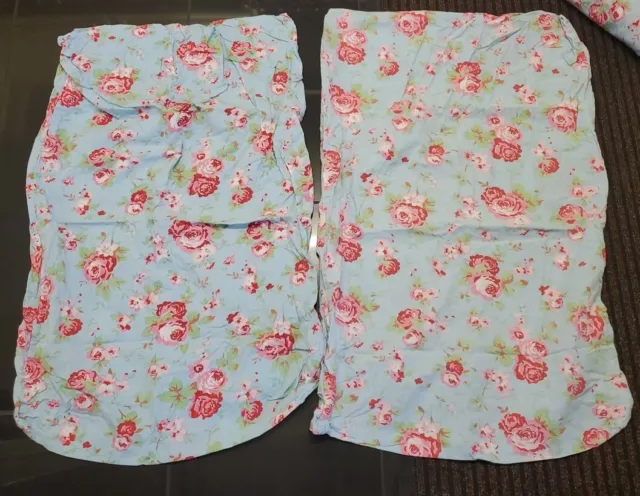 Cath Kidston X2 Pillowcase Rosali Rose Blue Cotton