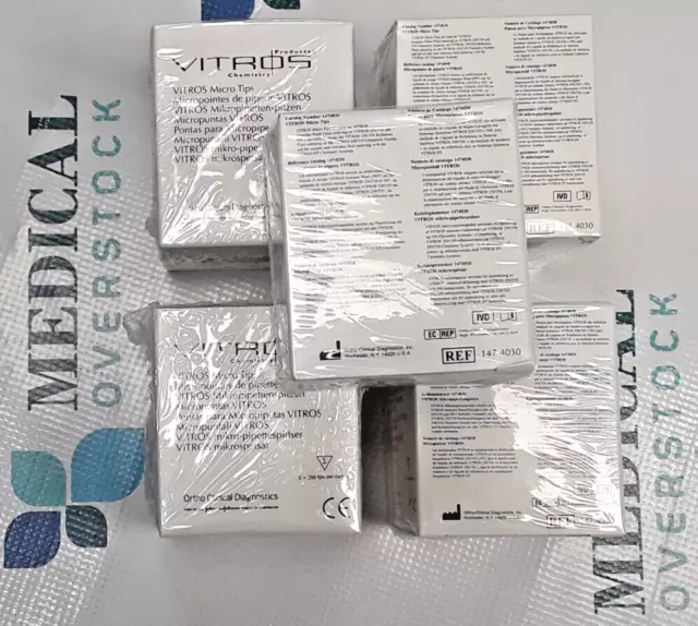 1474030 - Ortho-Clinical - Vitros  - Micro Tips 250/Box -Lot Of 5- Sealed - New