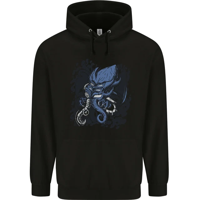 Felpa con cappuccio bambini Cyberpunk Cthulhu Kraken Octopus bambini