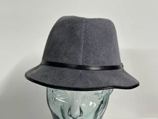 Helen Kaminski Flint Gray Barnton Bucket Trilby Fur Felt Hat NWT XL