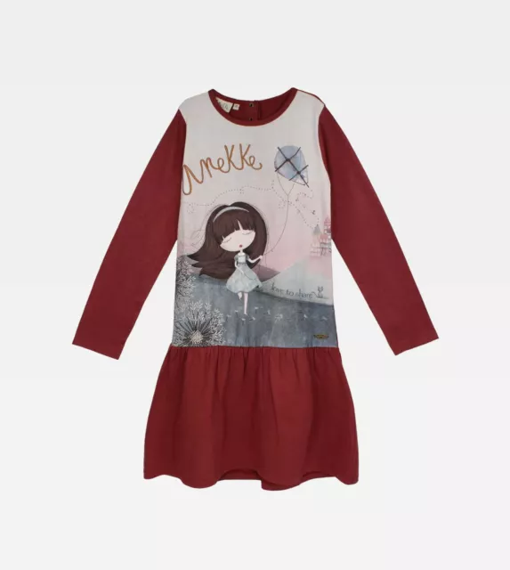 Vestido Anekke Manga Larga Niña Chica Algodon Moda Infantil Invierno Dress Girl