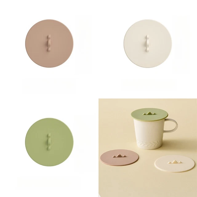 Set of 3 Round Silicone Cup Covers Soft Cup Cover Cute Mugs Lids  Coffee Tea