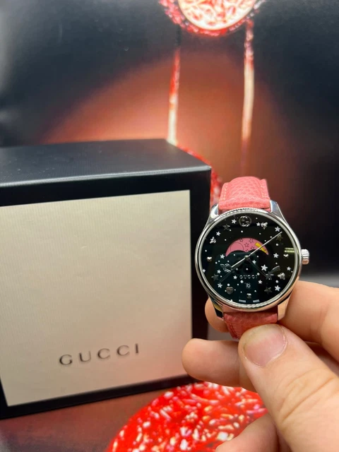 GUCCI G TIMELESS BLACK Moonphase Dial Ladies Watch YA1264046 117.00 PicClick UK