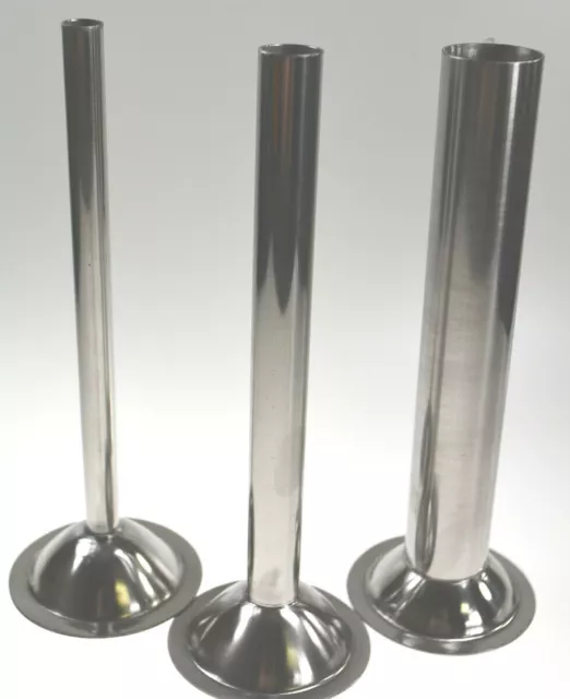 (3) Stainless Steel Sausage stuffer tubes for Weston meat grinder    Size #12