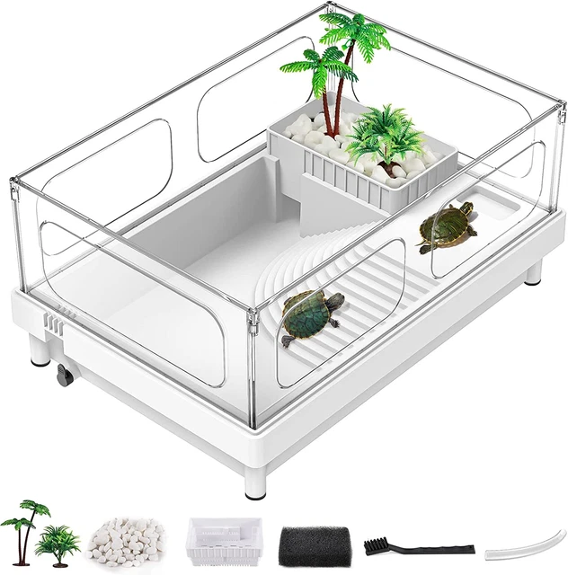 Small Turtle Tank Turtle Aquarium Acrylic Turtle Terrarium Basking Platform Crab