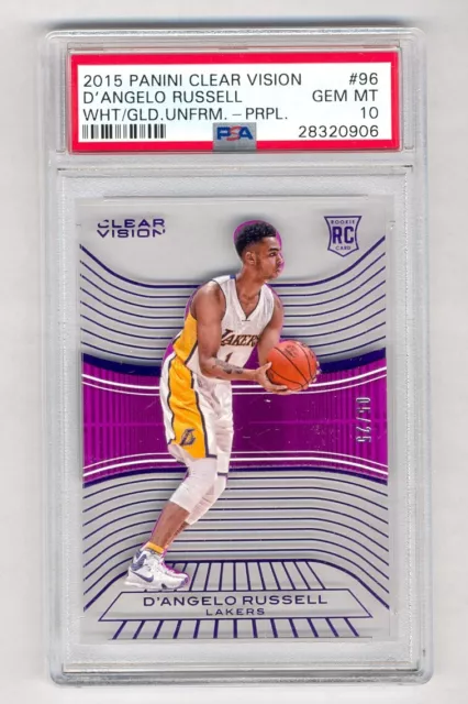 D'angelo Russell 2015-16 Clear Vision White/Gold Purple Rc #5/25 Psa 10 Pop 1