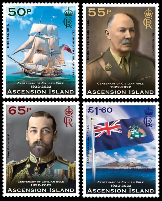 Ascension Island 2022 Civilian Rule Ship Flag King Military Royalty