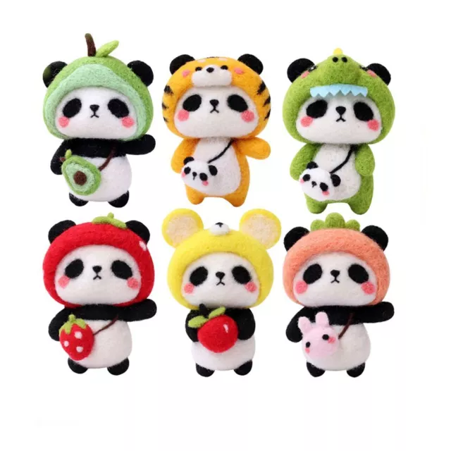 Decor Toy Doll Doll Keychain Wool Felting Package Panda Wool Felt Kit