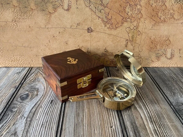 Brass Brunton Pocket Compass Nautical Gift