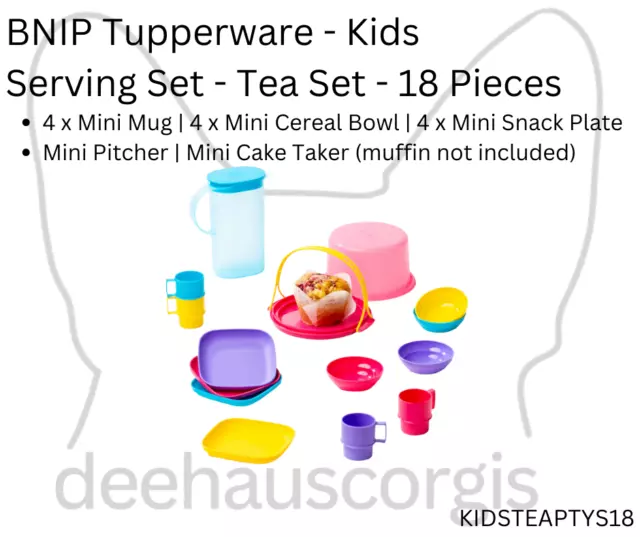 Brand New in Packaging Tupperware Kids Toys - Tea Party Serving Set - 18 pieces