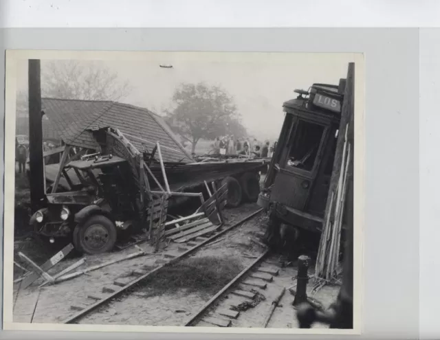 1934 San Gabriel Ca Train Wreck Photo Vintage Original 7X9