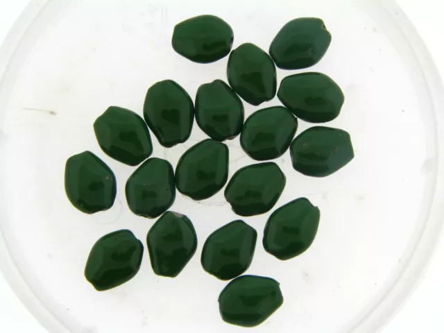 NOS Army Green Glazed Porcelain Ceramic Freeform Rombus Kite Bead Lot