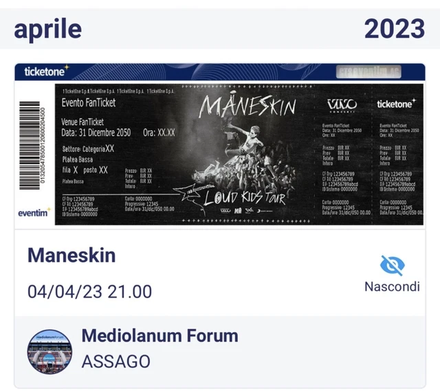 2 biglietti concerti maneskin milano