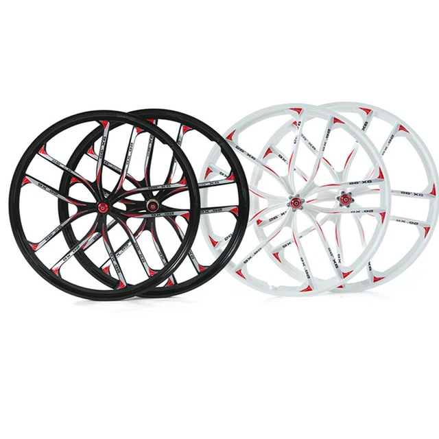 26" MTB Mountain Bike Mag Alloy Wheel Kit 10 Spoke Rims Disc Brake Front &Rear