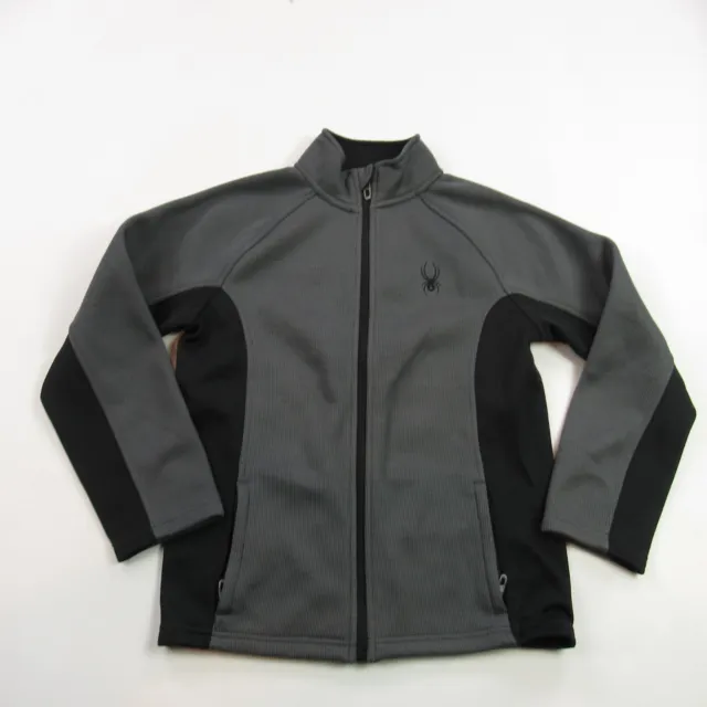 Spyder Jacket Boys Large Gray Full Zip Long Sleeve Pockets Casual 14/16 Winter