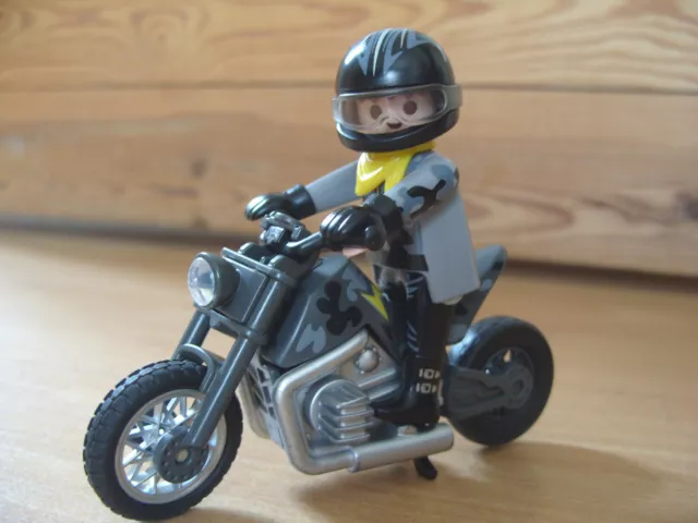  Playmobil Motorcycle with Rider Figure Playset