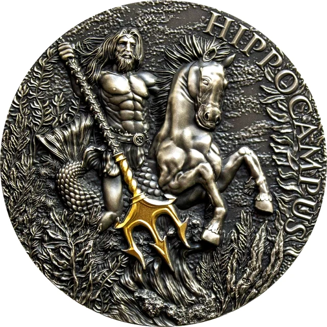 2021 Hippocampus 2 oz pure silver high relief coin