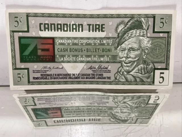 VTG. Canadian Tire Money 5cent 75th Anniversary 1996 Special Edition 7505932848