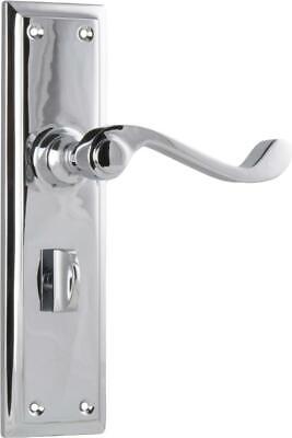 privacy set polished chrome milton lever door handle/backplates,180 x50 mm 0790P