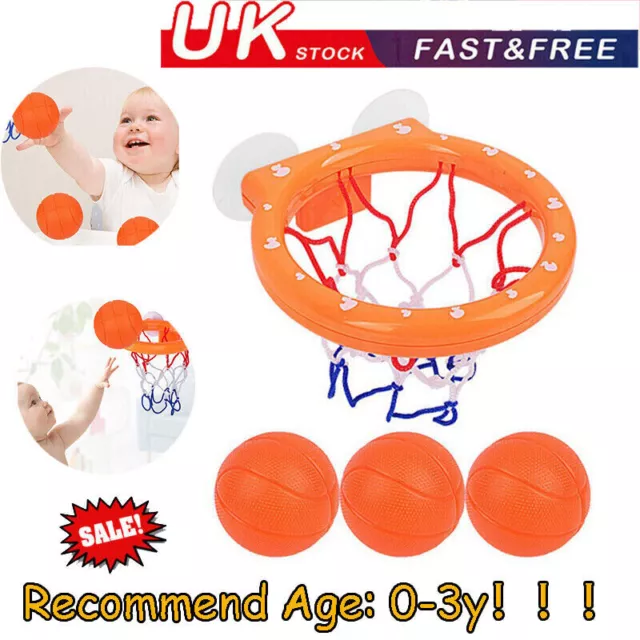 Baby Bath Toys Suction Cup Basketball Hoop With 3 Balls Kids Water Game Set Gift