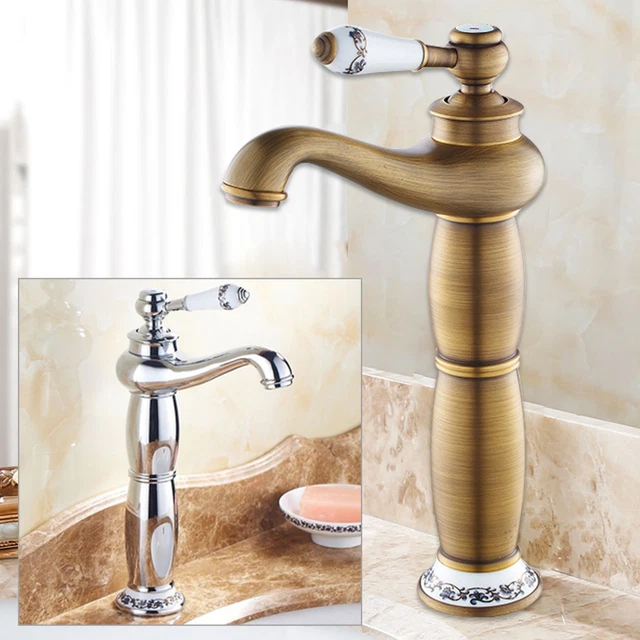 Retro Waschbeckenarmatur - Antik Look In Silber