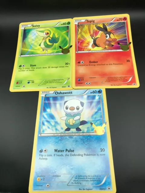 Pokemon First Partner JUMBO Unova Starters: Snivy, Tepig, Oshawott - Near  Mint