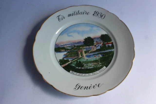 Assiette Porcelaine Société De Tir De Liège (Belgique) Vers 1900