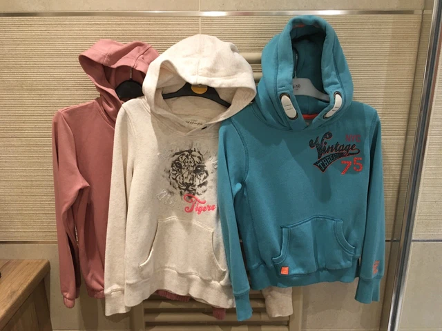 Pacchetto felpa con cappuccio NEXT George H&M ragazze età 9-10 anni rosa beige turchese