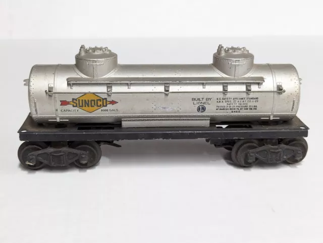 Lionel Sunoco 6465 Tanker Train O Guage Car 2 Dome Vintage Post War Rare Silver Lionel Sunoco 6465 Tanker Train O Guage Car 2 Dome Vintage Post War Rare Silver
