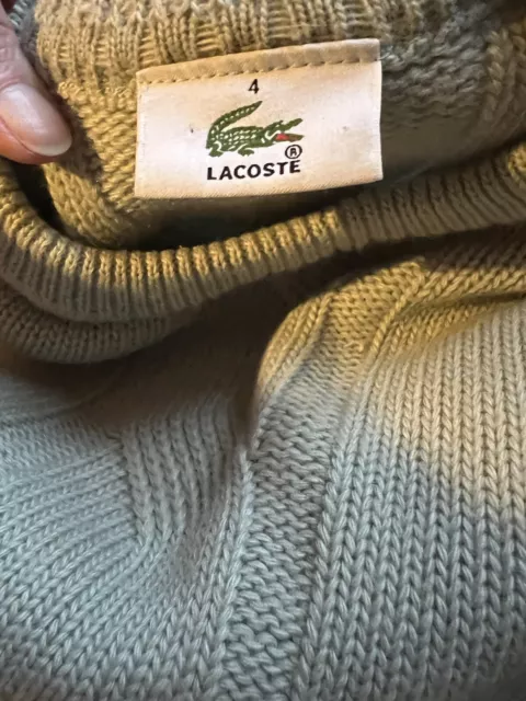 cooler  Lacoste Zopfmuster Pullover GrM Unisex 51% Wool 49%Acryl Mintfarben 👍 3