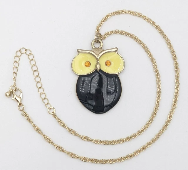 Collier Sautoir Pour Femme Avec Pendentif Hiboux Coloré - Neuf Avec étiquettes - Bijou Fantaisie Joyeux