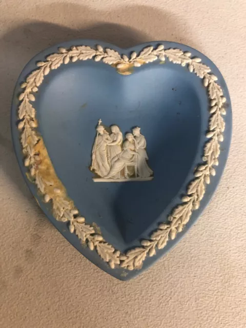 WEDGWOOD China Blue Japerware Heart Shape Dish Made in England