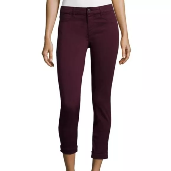 J Brand Anja Ankle Cuff Jeans in Deep Mulberry Sz 29