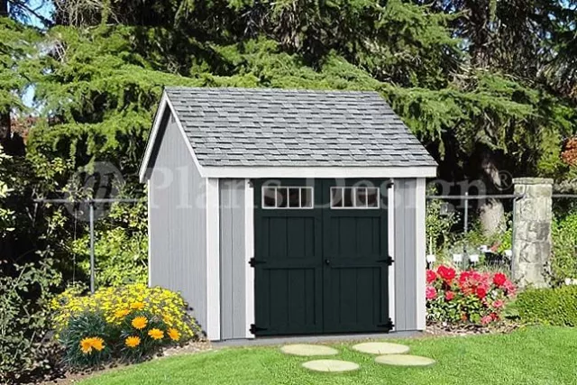 Garden Storage Shed Plans Building Blueprints 10' x 10' Gable Roof Style #D1010G