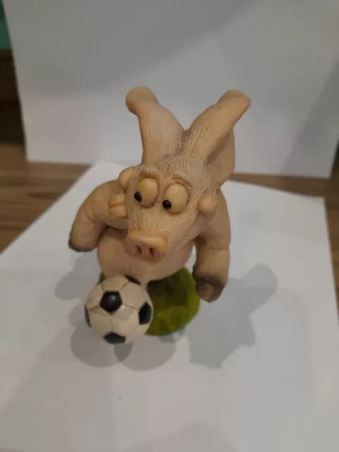 Piggin pigs 13cm  PIGGIN FOOTBALL Hand made Collectable Figure ornament figurine