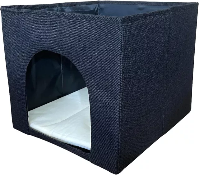 Cat Cube Bed Includes cushion Suitable Ikea Kallax Expedit Shelves Black Cave