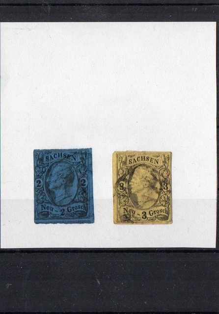 Sachsen - 2 u. 3 Neu-Groschen 1855 - König Johann I. - Gestempelt