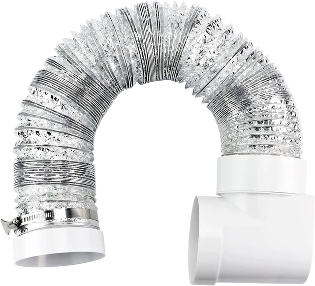 DRYER VENT HOSE 4 Inch 8 Feet Ducting Vent Hose with Clamps and STV90