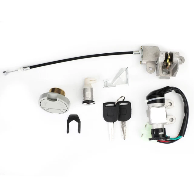 IGNITION SWITCH FUEL Gas Cap Seat Lock Set w/Keys for GY6 50cc Scooters