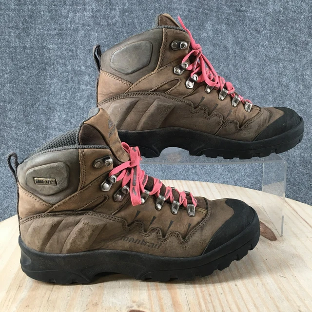 Montrail Hiking Boots Womens 9.5 Gentorx Brown Leather Ankle Top Vibram Round