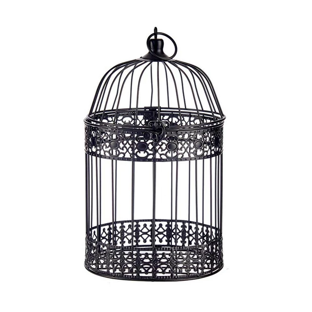 Jaula decorativa Redonda 2 Piezas Negro Metal