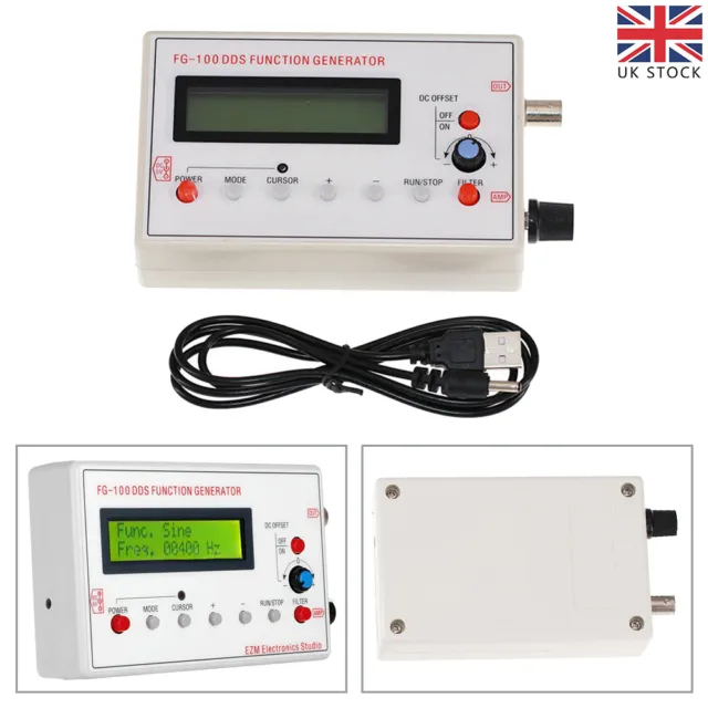 DDS Function Signal Generator 1Hz-500KHz Frequency Sine Square Triangle Wave UK