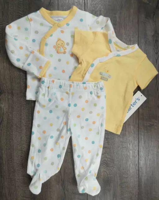 Baby Girl Boy Clothes New Vintage Carter's Newborn 3pc Footed Duckie Outfit