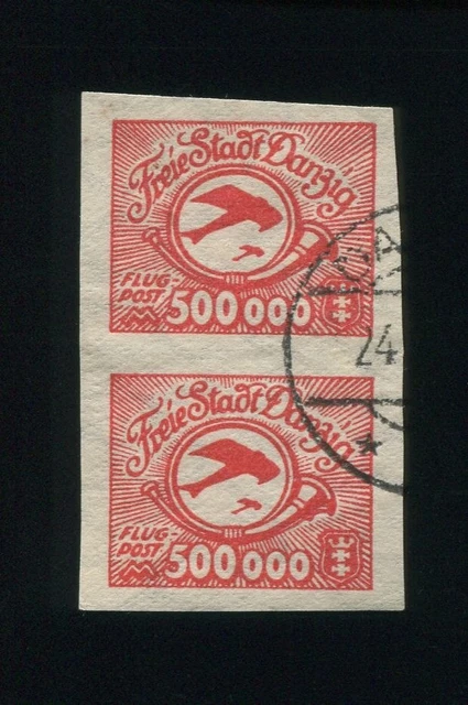 Danzig Flugpost MiNr 178U in Paar gef.gestempelt (lesen)