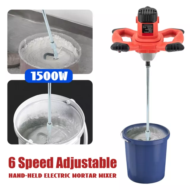 Handheld Mortar Mixer Variable Speed Thinset Cement Drywall Mud Mixing Machine