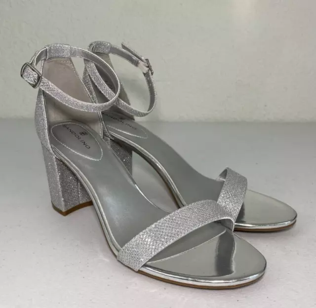 Bandolino Womens Armory Sandal Heels Gunmetal Size 8 M