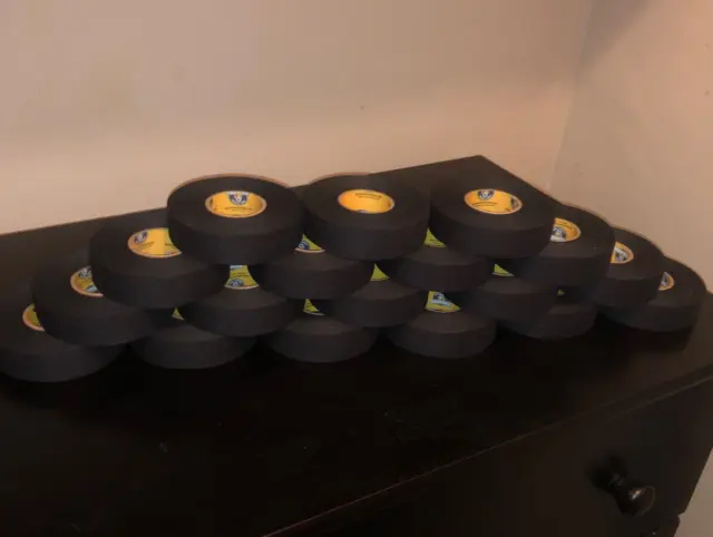 Howies Black Hockey Tape - 18 Rolls of Black Hockey Tape - 1 Inch x 25yds
