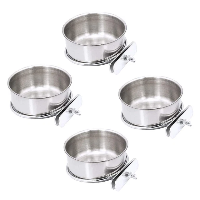 4 Pack Bird Cage Food Water Dispenser Parrot Food Dish Bird Feeder Cup for X7X8
