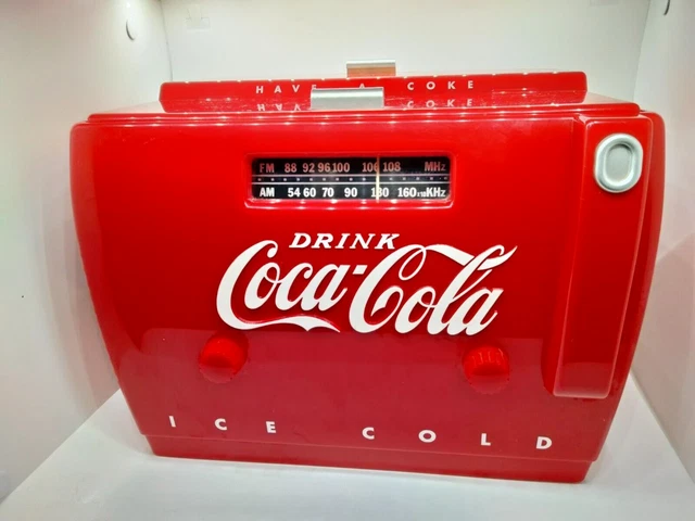 Old-Tyme Coca Cola Cooler Radio Cassette In Box Vtg 1988 OTR 1949 Works Preowned