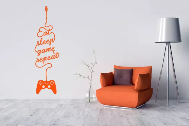 Eat Sleep Gioco Repeat Xbox PS4 Vinile Adesivo da Parete Frase. Qualsiasi Colore 3